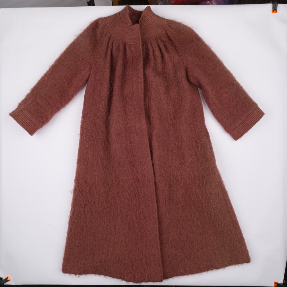 Vintage 1980s Luba Wool Swing Coat Brushed Stand Collar Women's Fits approx. M